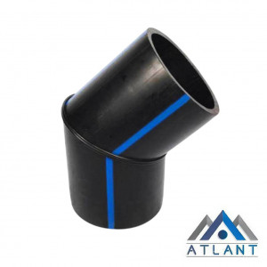 Отвод сварной 1-45° 2-х сегментный D-125 мм ПЭ 100 (ПНД) SDR 11